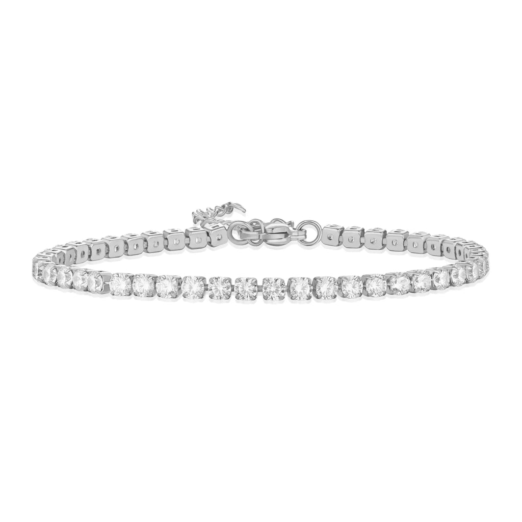 Vattentätt Tennisarmband i Silver - CZ-kristaller (2mm)