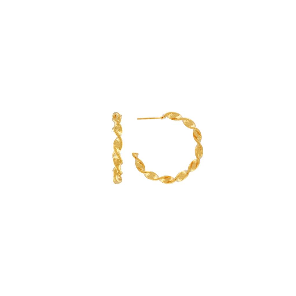 Vattentäta Twisted Mini Hoops i 18K Guld