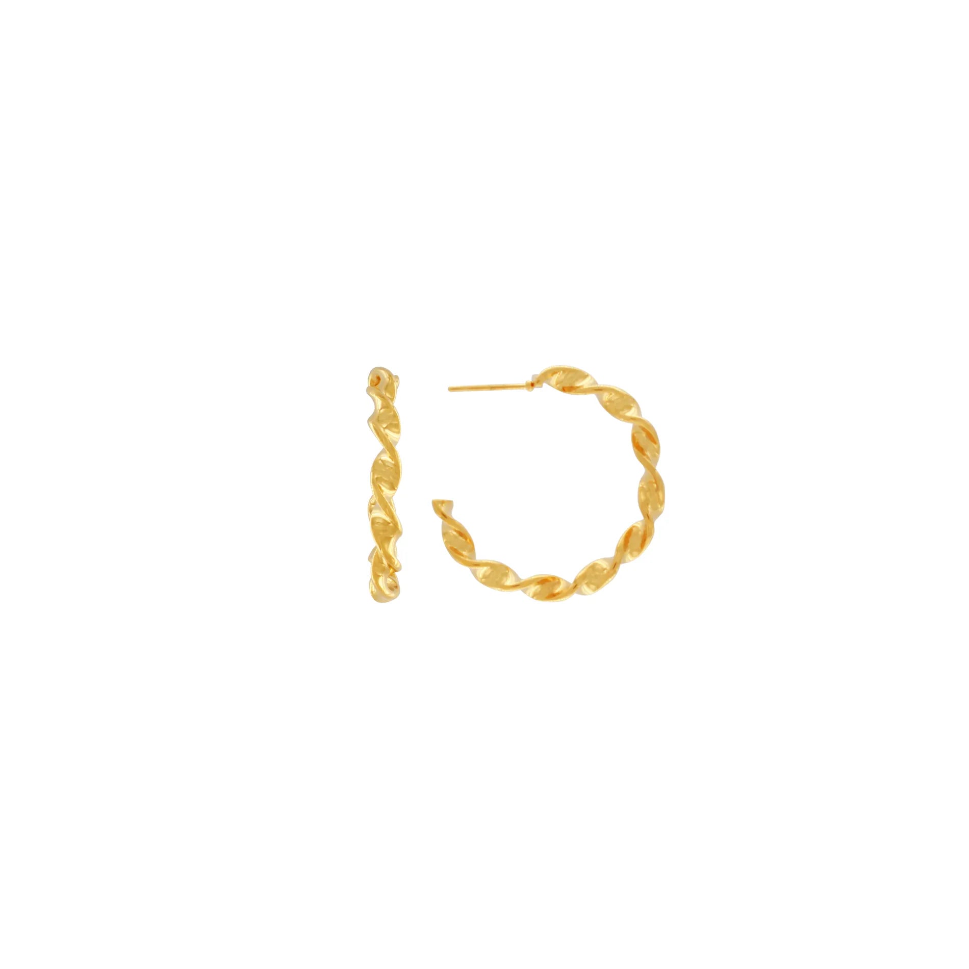 Vattentäta Twisted Mini Hoops i 18K Guld