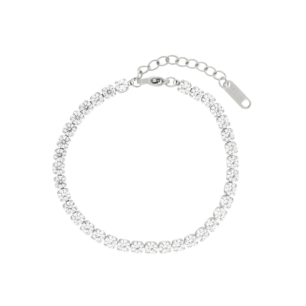 Vattentätt Tennisarmband i Silver - CZ-kristaller (4mm)