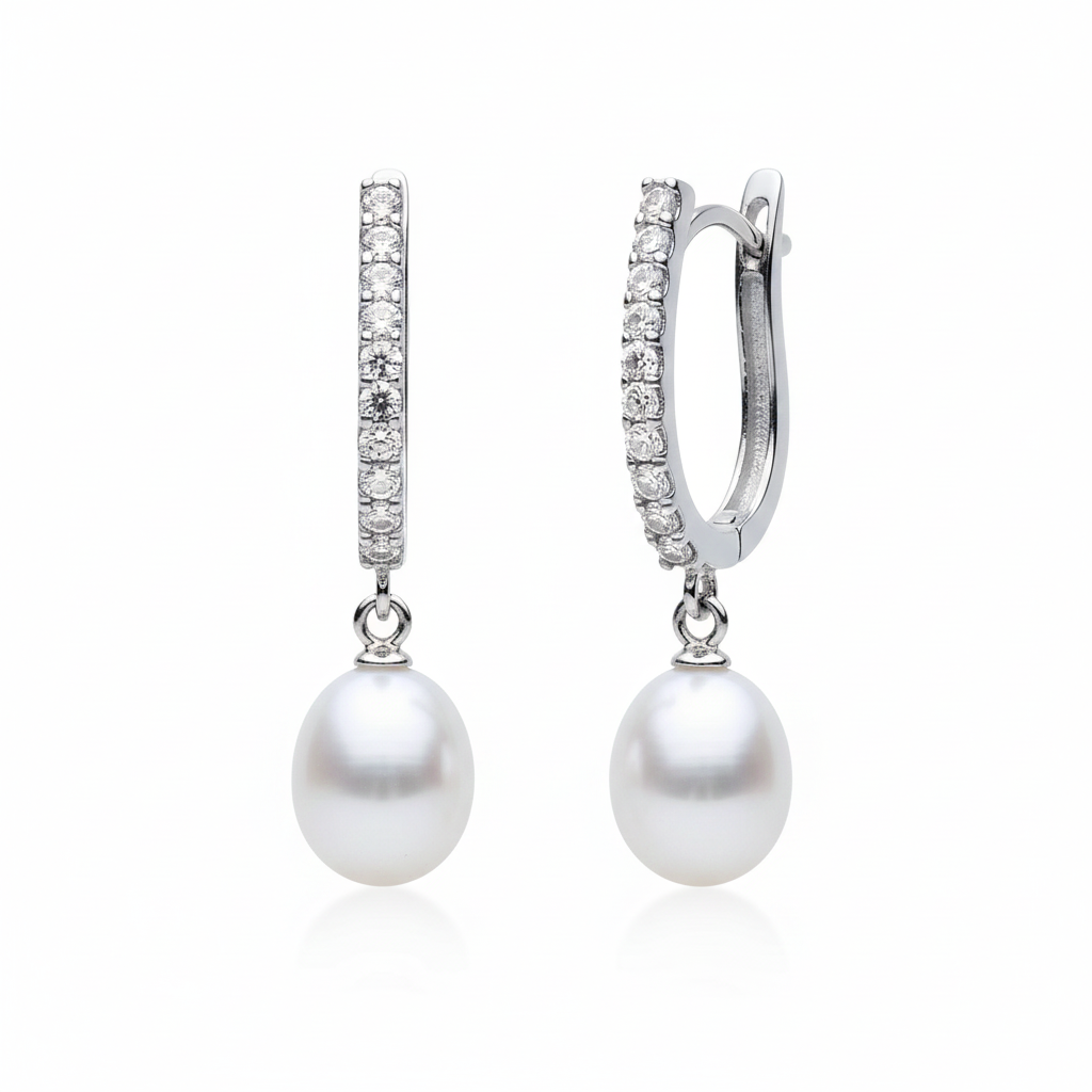 Bianca Shine Pearl Hoops