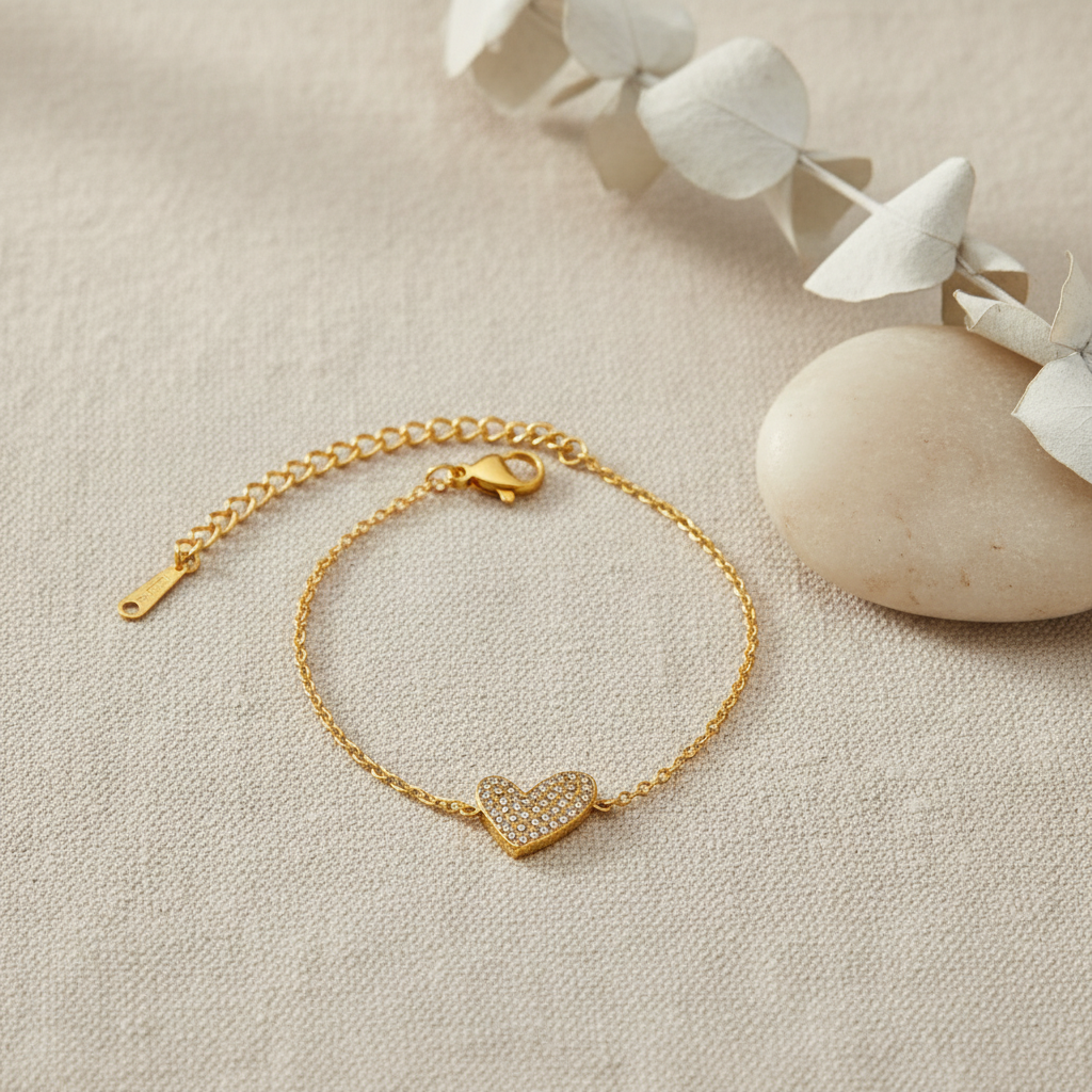 Hjärta Armband i 18K Guld