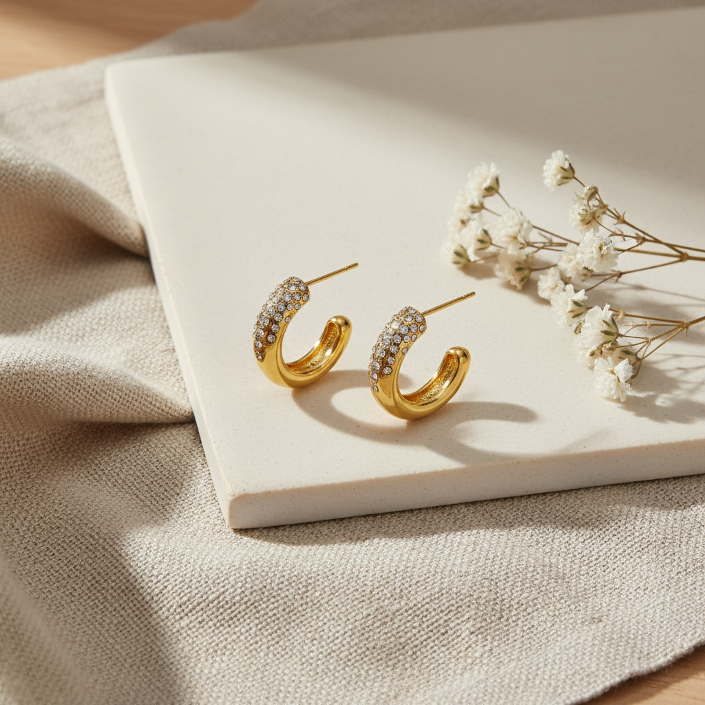 Joy Waterproof Clear Top CZ Hoop Earring