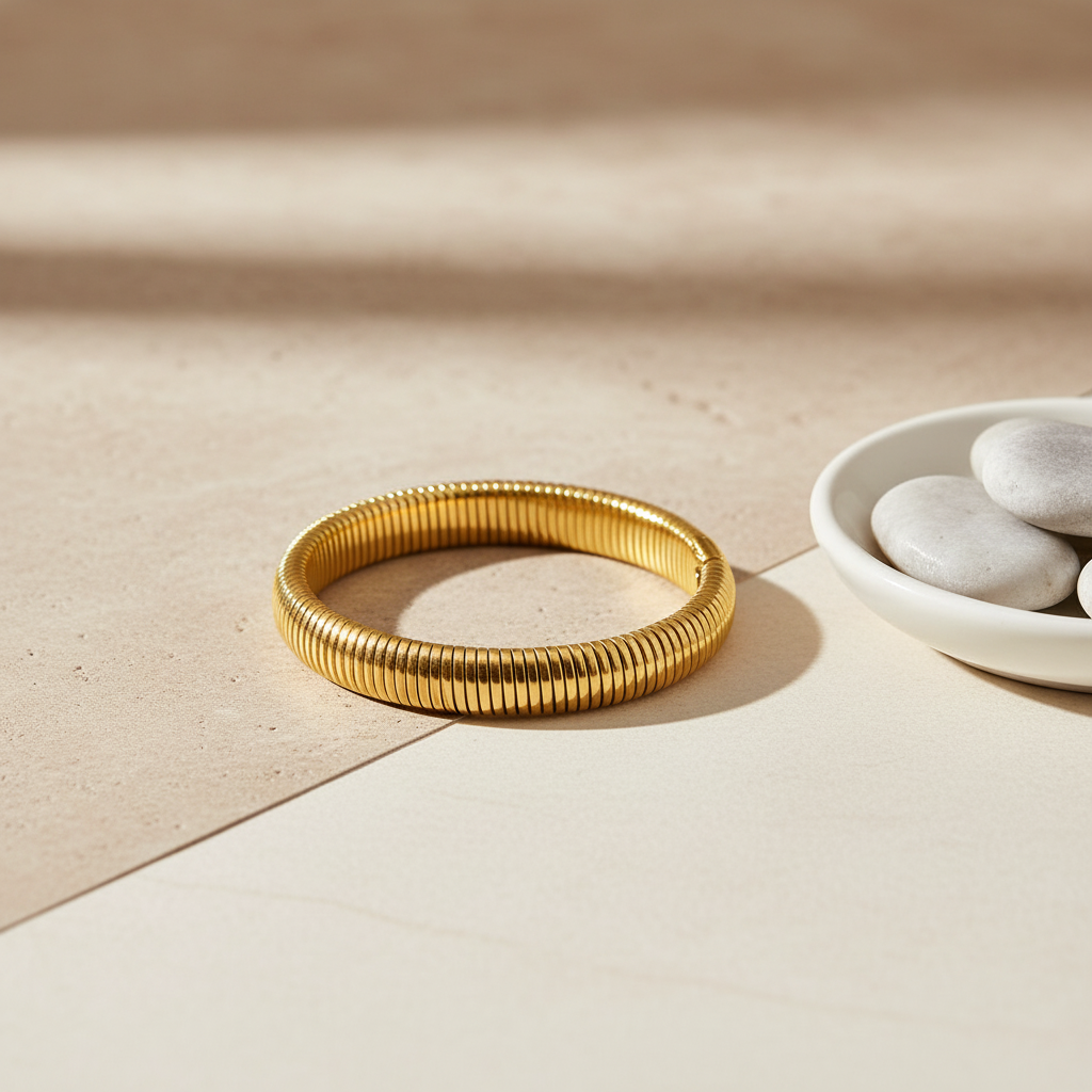 Vattentätt Semi-Elastiskt Armband i 18K Guldplätering